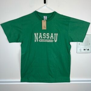 NWT Tropix Resort Collection Nassau Bahamas Green Embroidered T Shirt, Size XL